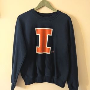 Navy University of Illinois Crewneck Sweater